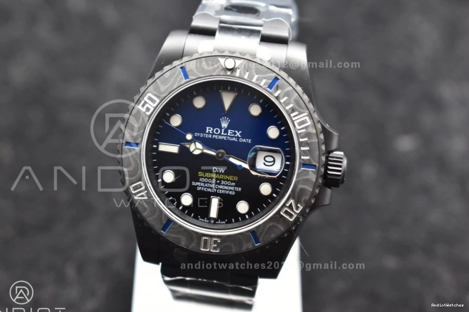 VS Black Bracelet Blue Submariner DIW DLC DLC Dial on 1157 Lightweight Best Edition 1:1 Sandblasted VSF 1219